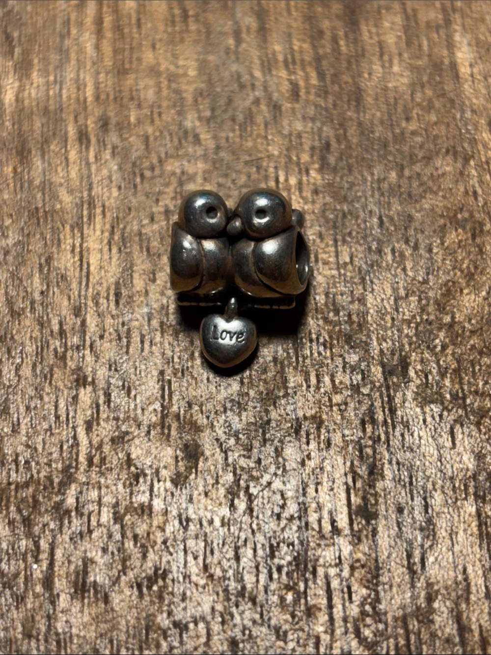Sterling Silver 'Love' Owl Bead Charm